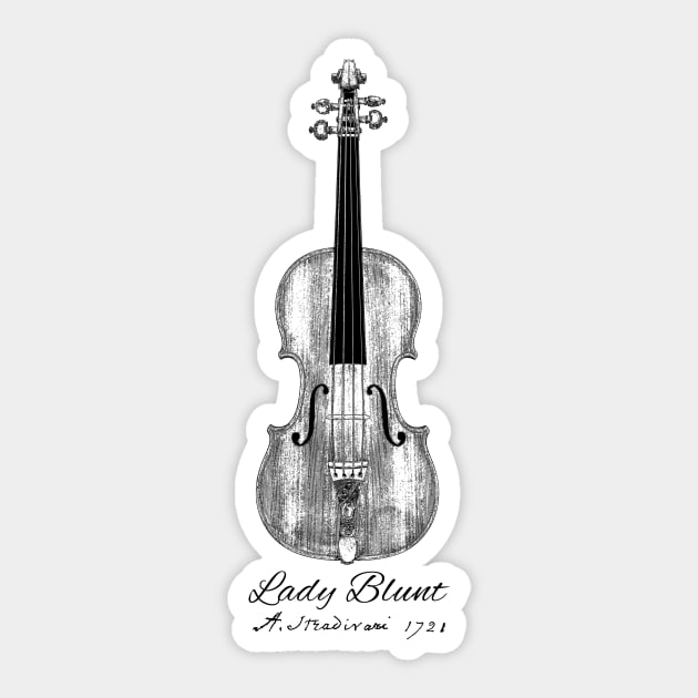 Lady Blunt Violin. Antonius Stradivarius Sticker by StabbedHeart